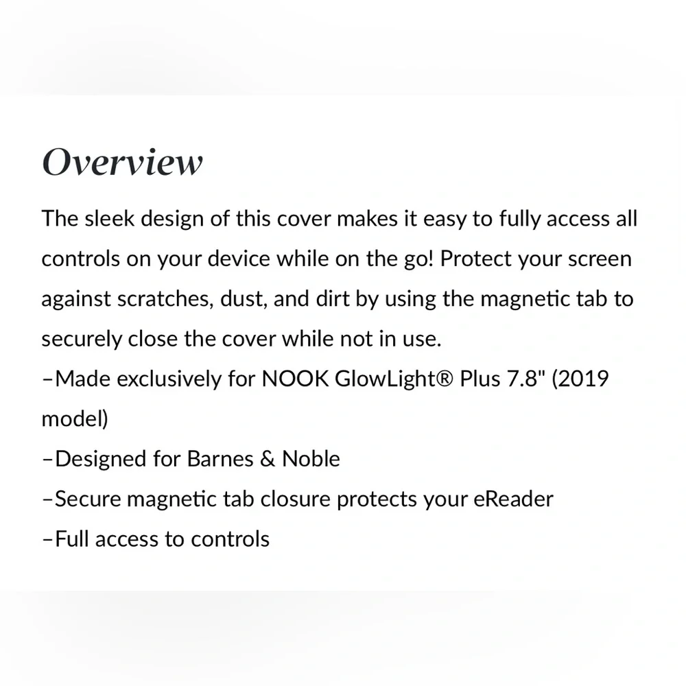 NEW NOOK GlowLight Plus Cover in Book Club
